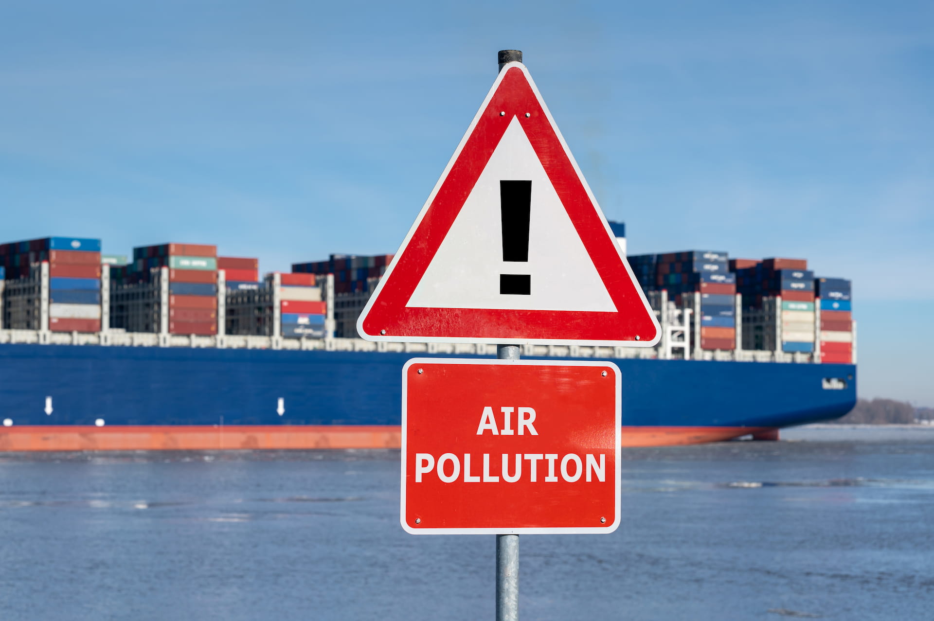 Air pollution warning sign
